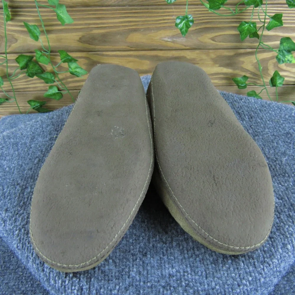 LL Bean Shoe Mens 12‎ Brown Moccasin Suede Shearling Lining Cozy